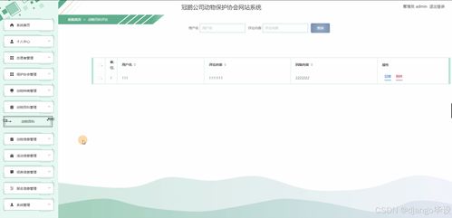 計算機畢業設計django vue冠鵬公司動物保護協會網站系統